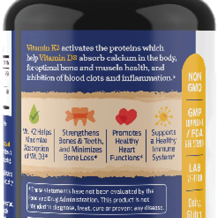 ForestLeaf Vitamin D3 + K2 (MK7) – MenaQ7, 5000 IU, 60 Veggie Capsules
