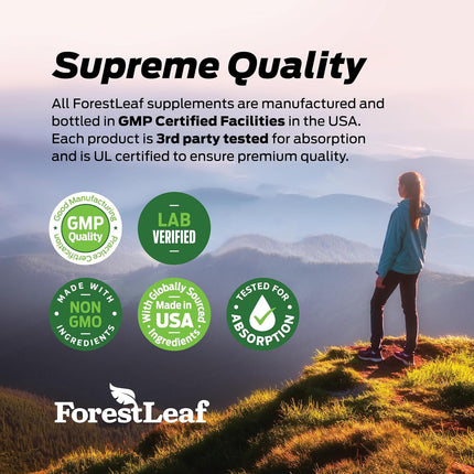 ForestLeaf Grass Fed Beef Liver Capsules - 3000mg per Serving, 180 Caps
