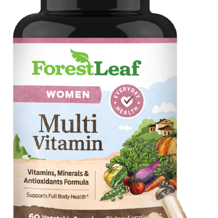 ForestLeaf Daily Vitamin Multivitamin for Women - Women's Multivitamin & Multiminerals (60 Veg Caps)
