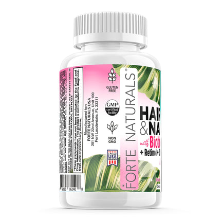 FORTE NATURALS Hair Growth Biotin Gummies for Women – 5000mcg Biotin, Hair Skin & Nails Vitamins, Made in USA