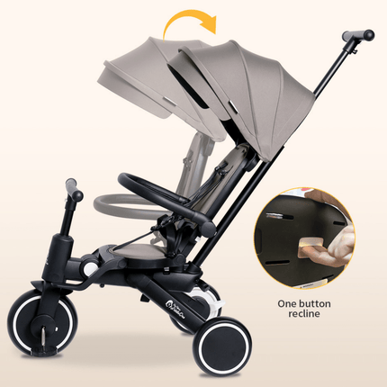 Foryourlittleone Xplor 6 in 1 Foldable Trike - Grey Olive (10m-4y)