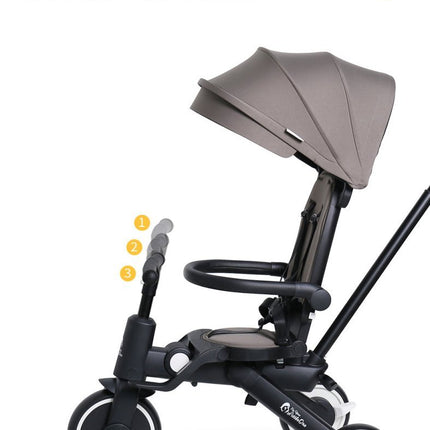 Foryourlittleone Xplor 6 in 1 Foldable Trike - Jet Black (10m-5y)