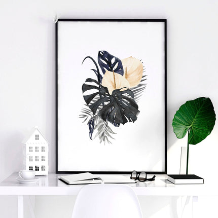 Art for bathroom | set of 3 Tropical wall prints