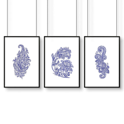 Wall hanging boho | set of 3 Paisley wall art for bedrooms