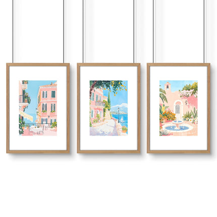 Framed Wall Art Large | Set of 3 Beach Decor Wall art Prints