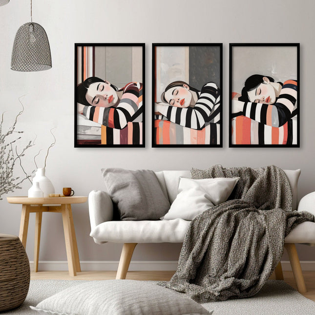 Frames Poster | Set of 3 Boho Women Wall art Prints