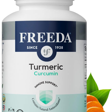 FREEDA Turmeric Curcumin with Black Pepper | 95% Curcuminoids - 60 Capsules