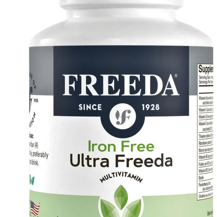 FREEDA Ultra Multivitamin Capsules – Iron-Free High-Potency Daily Supplement (120 Count) – Kosher Certified