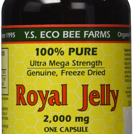 100% Pure Freeze Dried Fresh Royal Jelly 2000 mg – YS Eco Bee Farms 75 Caps