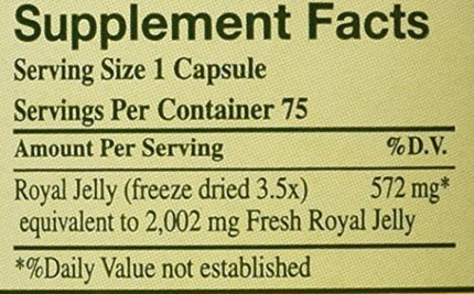 100% Pure Freeze Dried Fresh Royal Jelly 2000 mg – YS Eco Bee Farms 75 Caps