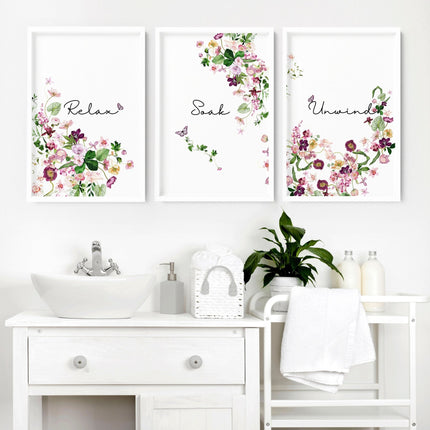 French style country bathrooms | Set of 3 framed wall art
