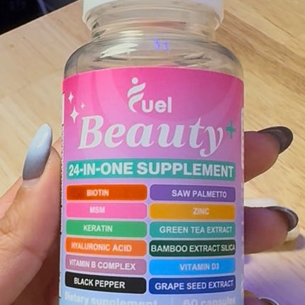 Fuel Beauty+ 24-in-1 Hair, Skin & Nails Vitamins for Women – 60 Capsules