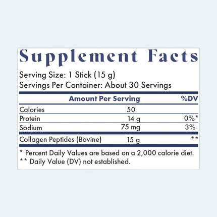FullWell Hydrolyzed Collagen Stick Packs – 15g Per Serving, Unflavored, Grass-Fed, 30 Servings
