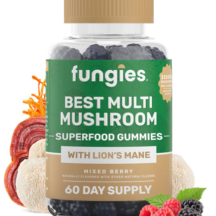 Fungies Multi Mushroom Gummies – 7 Mushrooms, Vegan & Gluten-Free