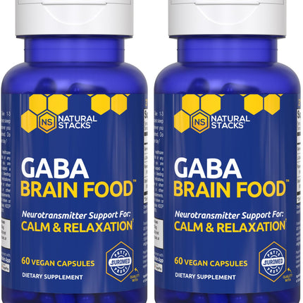 Natural Stacks GABA Brain Food - Calm & Sleep Support, 120 L-Citrulline Capsules