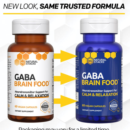 Natural Stacks GABA Brain Food - Calm & Sleep Support, 120 L-Citrulline Capsules
