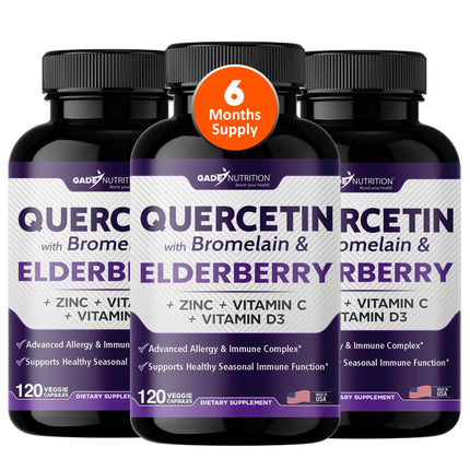 Gade Nutrition Quercetin with Bromelain & Elderberry | Immune Support (6 Months)