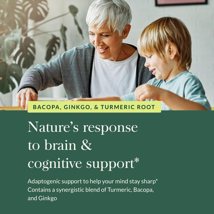 Gaia Herbs Agile Mind – Brain Support with Turmeric, Bacopa, Black Pepper & Ginkgo Biloba | 60 Vegan Liquid Phyto-Capsules