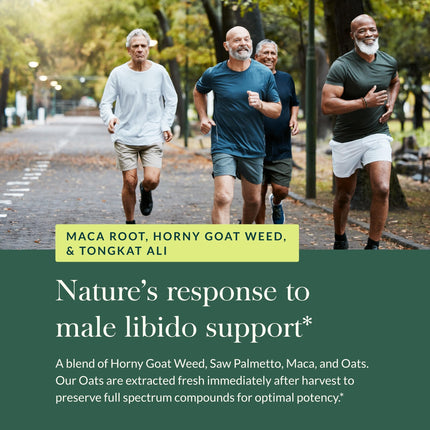 Gaia Herbs Male Libido - Herbal Supplement with Saw Palmetto, Horny Goat Weed, Maca & Oats - Supports Stamina, Vitality & Hormone Balance for Men - 60 Vegan Liquid Phyto-Capsules (20-Day Supply)