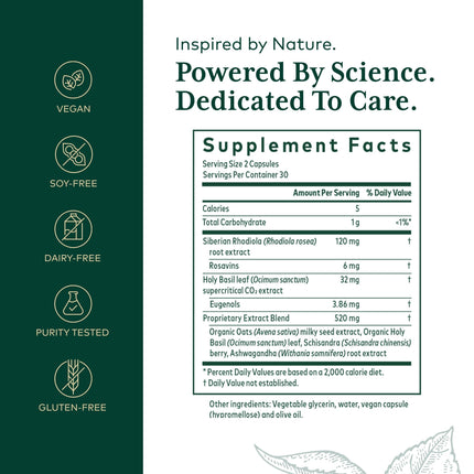 GAIA HERBS PRO Daytime HPA - Adaptogen & Nervous System Support | 60 Liquid Phyto-Caps