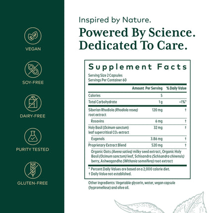 GAIA HERBS PRO Daytime HPA — Adaptogen & Nervous System Support (120 Liquid Phyto-Caps)