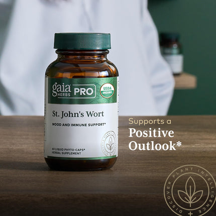 Gaia Herbs Pro St. John's Wort – Immune & Brain Health, 60 Liquid Phyto-Caps (30 Servings)