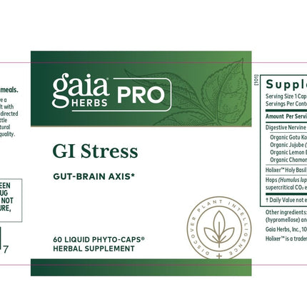 Gaia Herbs PRO GI Stress - Digestive Stress Support | 60 Liquid Phyto-Caps