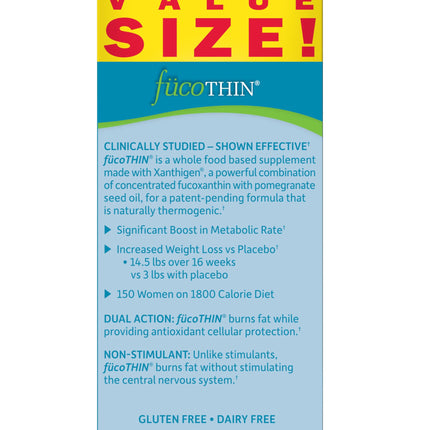 Garden of Life FucoThin Fucoxanthin Supplements – Non-Stimulant Fat Burner, 180 Count