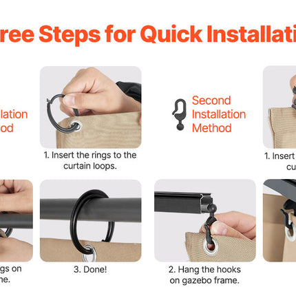 VEVOR Gazebo Curtains 4-Panel Sidewall Gazebo Privacy Curtains with Zippers Universal Sunshade Curtains Replacement for Patio