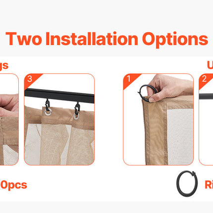 VEVOR Gazebo Netting Replacement Outdoor Garden Gazebo Ne 4-Panel Sidewall Mesh Gazebo Curtain with Double Zipper for Garden