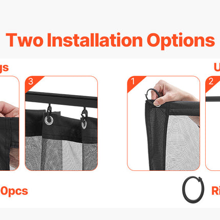 VEVOR Gazebo Netting Replacement Outdoor Garden Gazebo Net 4-Panel Sidewall Mesh Gazebo Curtain with Double Zipper for Garden