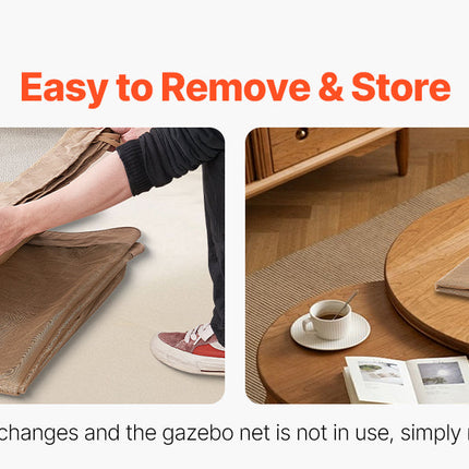 VEVOR Gazebo Netting Replacement Outdoor Garden Gazebo Ne 4-Panel Sidewall Mesh Gazebo Curtain with Double Zipper for Garden