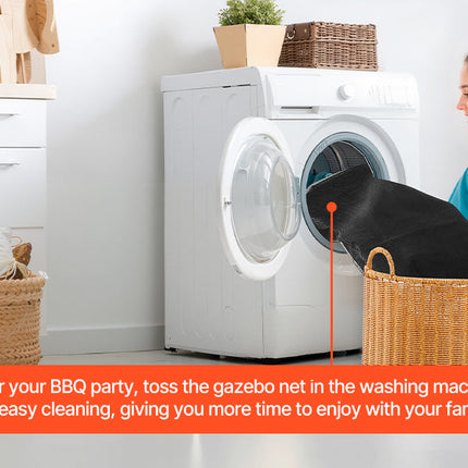 VEVOR Gazebo Netting Replacement Outdoor Garden Gazebo Net 4-Panel Sidewall Mesh Gazebo Curtain with Double Zipper for Garden