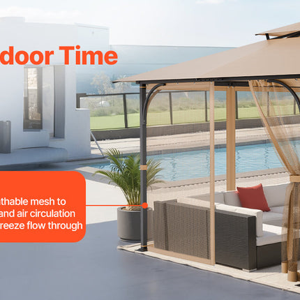 VEVOR Gazebo Netting Replacement Outdoor Garden Gazebo Ne 4-Panel Sidewall Mesh Gazebo Curtain with Double Zipper for Garden