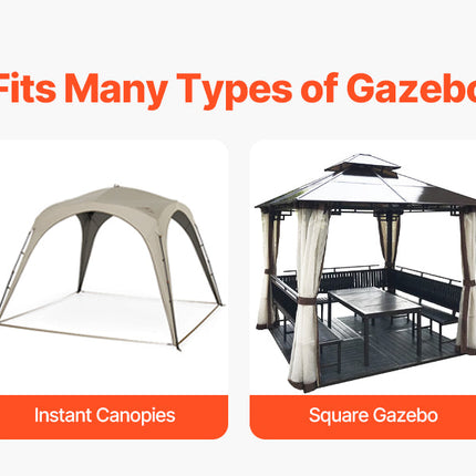 VEVOR Gazebo Netting Replacement Outdoor Garden Gazebo Net 4-Panel Sidewall Mesh Gazebo Curtain with Double Zipper for Garden