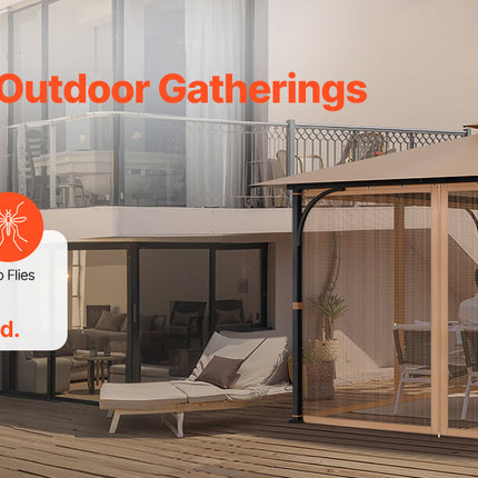 VEVOR Gazebo Netting Replacement Outdoor Garden Gazebo Ne 4-Panel Sidewall Mesh Gazebo Curtain with Double Zipper for Garden