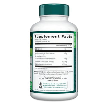 Genacol Optimum: Joint Support Tablets with Glucosamine, Chondroitin, MSM & Ultra-Hydrolyzed Collagen - 180 Count