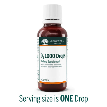 Genestra D3 1000 Drops - Liquid Vitamin D, 1000 IU per Drop, 1 fl oz