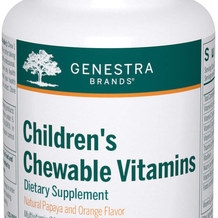 Genestra Brands Children's Chewable Vitamins | Vitamin-Mineral Supplement | 100 Chewables | Papaya & Orange Flavor