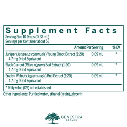 Genestra Brands Liv-gen | Juniper, Black Currant, and English Walnut Herbal Supplement | 0.5 fl. oz.