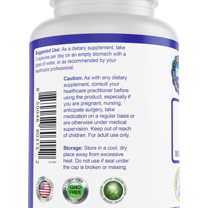 Genex NR Nicotinamide Riboside 500mg – NAD+ Precursor, 120 Caps, GMP-Certified