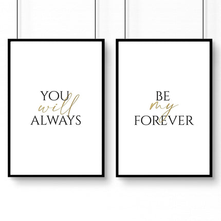First anniversary gift for couple | set of 2 wall art prints for Bedroom