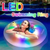 Adult 100cm Inflatable Swimming Rings With Colorful Led Lights