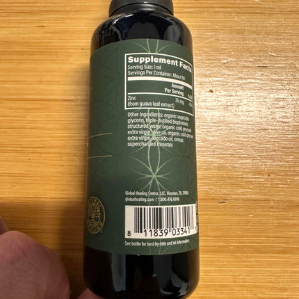 Global Healing Organic Zinc Liquid – Immune Support & Healthy Aging (2 oz)