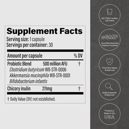 GLP-1 Probiotic 2 Pack - 60 Capsules | Multi-Strain + Prebiotic