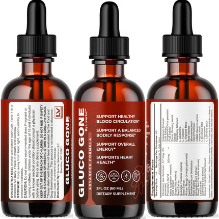 Gluco Gone Drops 2 Pack – Premium All-Natural Liquid Drops