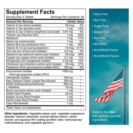 Activated Joint Support – Glucosamine Chondroitin MSM & Green-Lipped Mussel (90 ct)