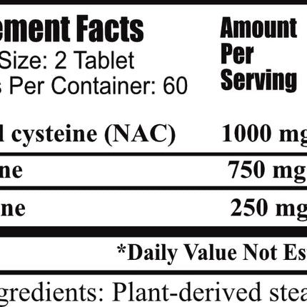 Glutathio-Lean™ – NAC, Glycine & Leucine | 120 Tablets | Daily Manufacturing