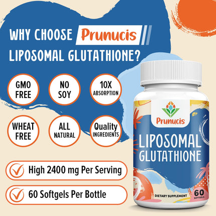2400MG Liposomal Glutathione with Vitamin C, Milk Thistle & Alpha-Lipoic Acid - 120 Softgels