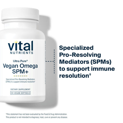 Vital Nutrients Ultra Pure® Vegan Omega SPM+ – Vegan Omega-3 with SPM, 90 Mini Softgels